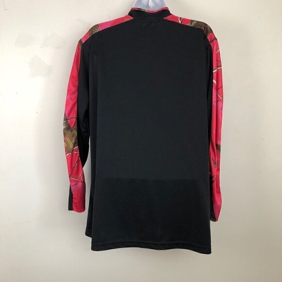 Mountainaire Realtree Size XL 1/4 Zip Pullover With Pink Camouflage Sleeves! - Picture 5 of 7